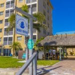 view of lodging from beach
